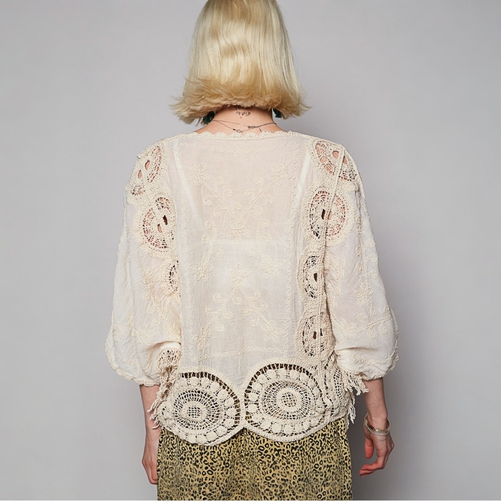 NWT POL Boho Cream with Crochet Lace Top - Picture 7 of 10